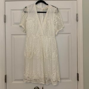 Bella Ella Boutique Light My Fire Mini Dress- White Large